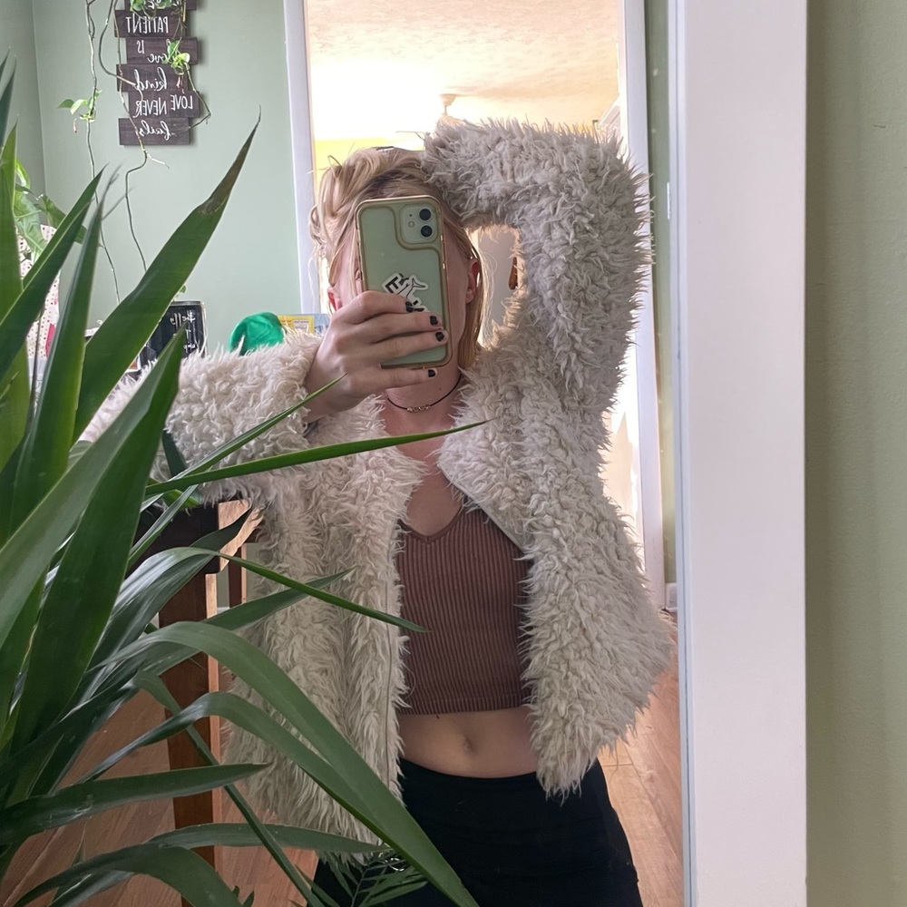 Fuzzy Zip Up Jacket